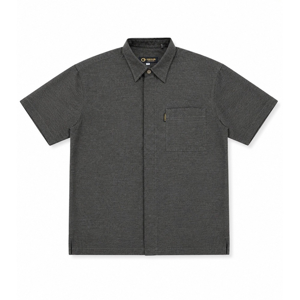Goldwin Japan XL Gray Chambray Button Up Shirt Short Sleeve Minimalist